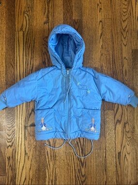 Vintage 1990s Beatrix Potter Peter Rabbit Quiltex Puffer Coat 24M Embroidered
